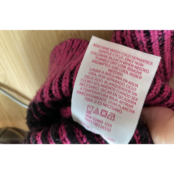 No Boundaries Sweater Womens 2XL Pink Black Striped Chenille Pullover Soft Cozy - Picture 8 of 8